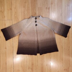 Jones New York Ombre Cotton Toggle Cardigan Sweater Fits Women’s Large